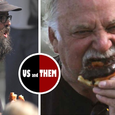 Local artist Matt Beard on the left, and Jeff Yeomans on the right- both captured mid donut at a plein air event in San Diego organized by Beard in 2016. Seeking local donut sponsorship for this event. Contact Matt Beard for more info.