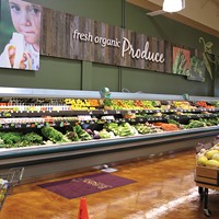 A sign at the Arcata Safeway promotes the store’s organic produce.