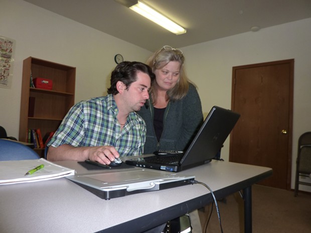 Algebra teacher John "JJ" Stott and Pacwest program coordinator Teresa Creech. - PHOTO BY RYAN BURNS