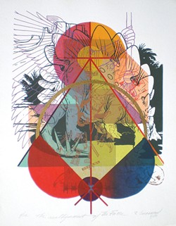 PHOTO COURTESY OF JANE CINNAMOND - "Alignment of the Forces" serigraph by Roger Cinnamond.