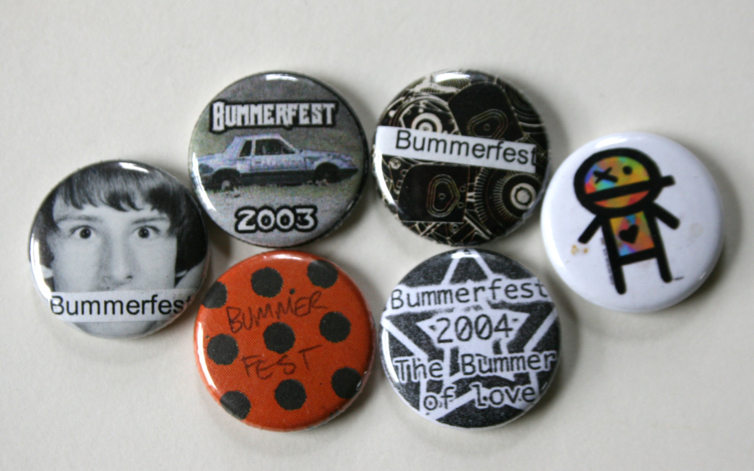 Bummerfest buttons - FROM THE COLLECTION OF BOB DORAN