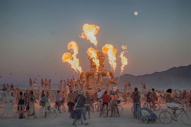 Burning it up at Burning Man 2012. - COURTESY OF DUANE FLATMO.