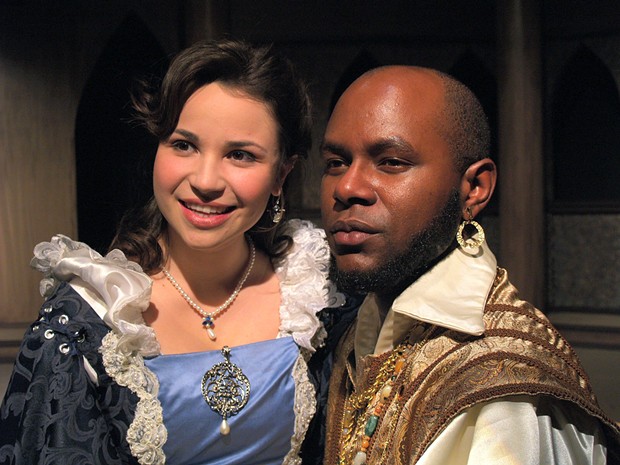Claudia Johani Guerrero as Desdemona; Jabari Morgan as Othello in the North Coast Rep production - COURTESY OF NORTH COAST REPERTORY THEATRE