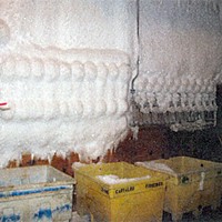 Freezer room with coil frost. Photo from EPA draft report.