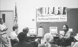 FILE PHOTO. - Larry Goldberg conducts an Internet seminar for Northcoast Electronic Town in 1994.