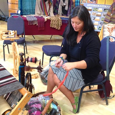 Spinning wool at the Natural Fiber Fair in Arcata