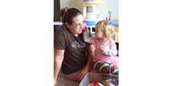 PHOTO BY CAROL HARRISON - Of the 220 licensed family child care homes in Humboldt County, 157 are family child care homes similar to the one run by Carissa Bowser-Smith, pictured here with her daughter, Kirstalyn. The rest are licensed children’s centers.