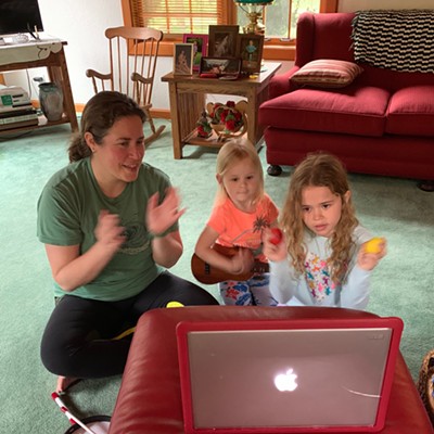 A local Humboldt family enjoys a First 5 Humboldt music session from comfort of their home.