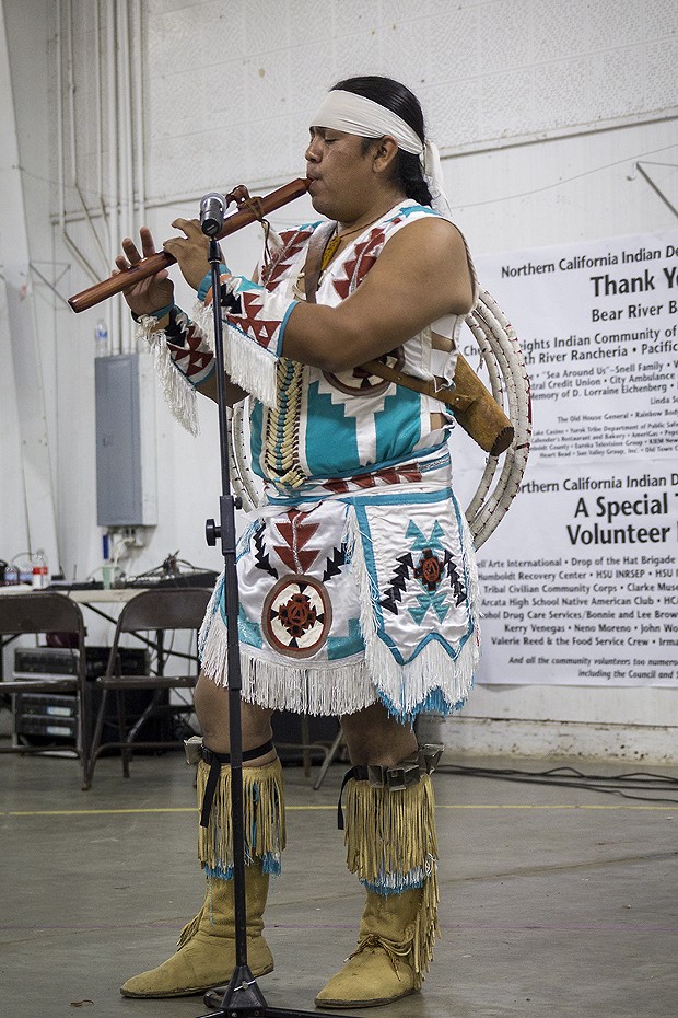 Sage Romero performs at the 33rd Annual Northwest Intertribal Gathering and Elders Diner. - MANUEL J. ORBEGOZO