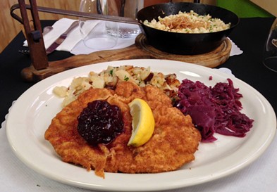 Schnitzel with a squeeze of lemon. - JENNIFER FUMIKO CAHILL