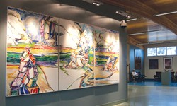 See Thomas Klapproth's triptych at the airport when you're not bleary-eyed from travel.