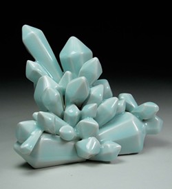 Shannon Sullivan's porcelain pieces explore natural forms like crystals, cells and fingerprints. See "Minimum Inventory, Maximum Diversity" and others at Sewell Gallery Saturday night.