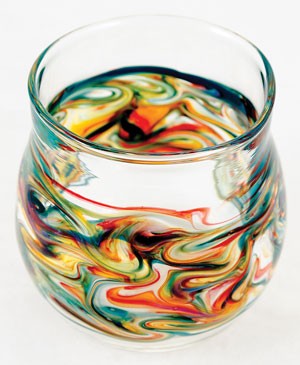 Hand-blown glassware from Mirador Glass.
