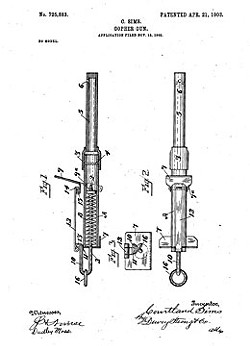 The breech-loading Gopher Gun, patented April 21, 1903 by Courtland Sims.