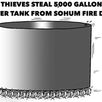 Thieves Steal Water Tank