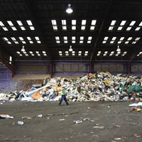 This mountain of trash at the Humboldt Waste Management Authority transfer station is headed to a landfill, but the station also handles recyclables from Arcata, Eureka and unincorporated areas of the county.