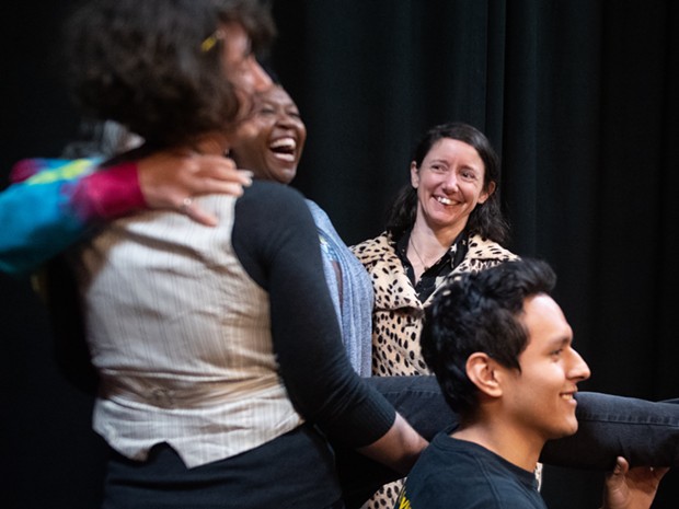 A regenerative theatre exercise at ADC 2020 with Caroline Griffith, Cynthia Martells, Leslie Castellano and Oscar Molgollon