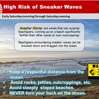 High Risk of Sneaker Waves on Saturday