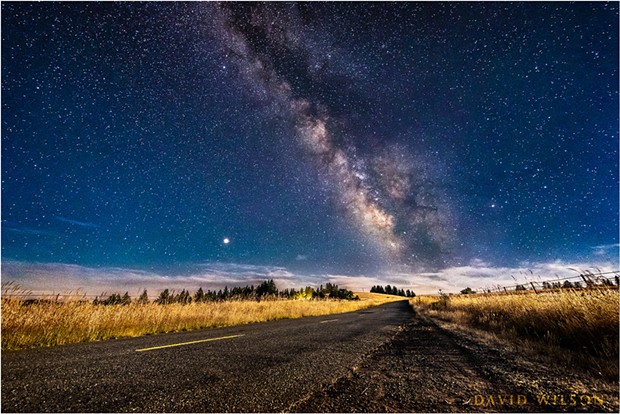 The moonlit Kneeland Road leads straight to the Galactic Core. - DAVID WILSON