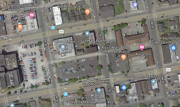 Caltrans wants to put signals at the intersections of Fourth and Fifth streets with L Street. - GOOGLE MAPS
