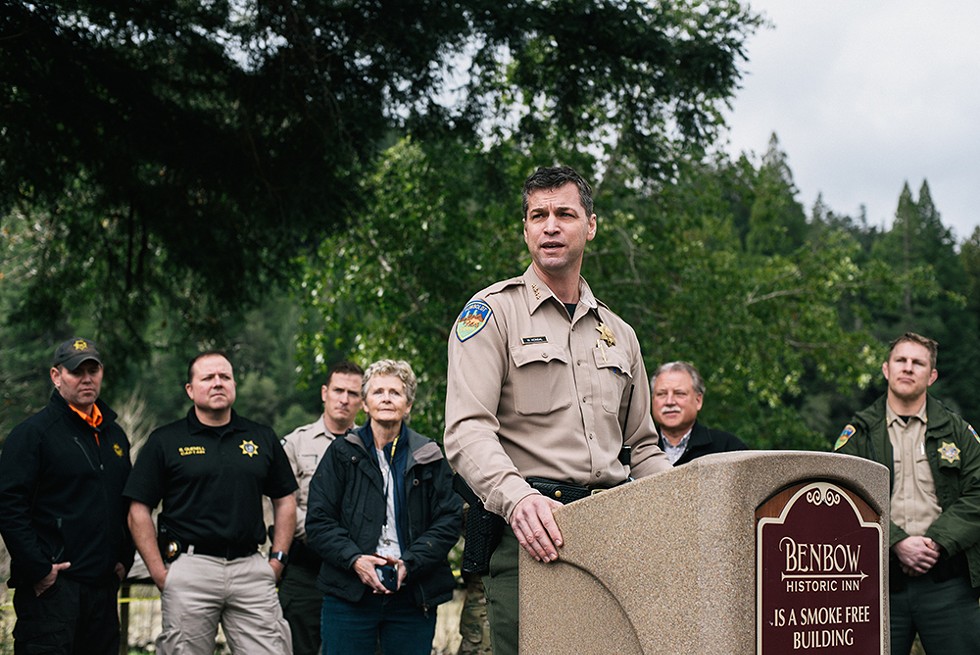 Humboldt County Sheriff William Honsal, &quot;... we&#39;re all witnessing a miracle today.&quot; - PHOTO BY ALEXANDRA HOOTNICK