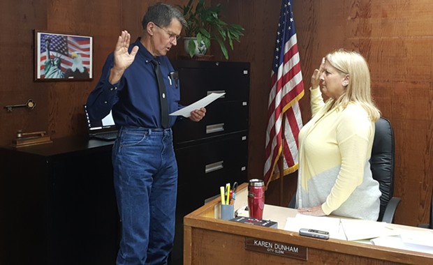 Councilmember Gordon Johnson is sworn in on Tuesday. - CITY OF RIO DELL