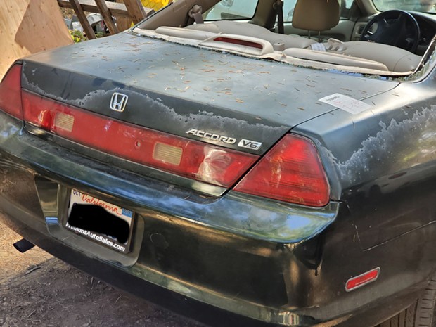 Rear of the Honda believed used in the shooting. - RIO DELL POLICE DEPARTMENT