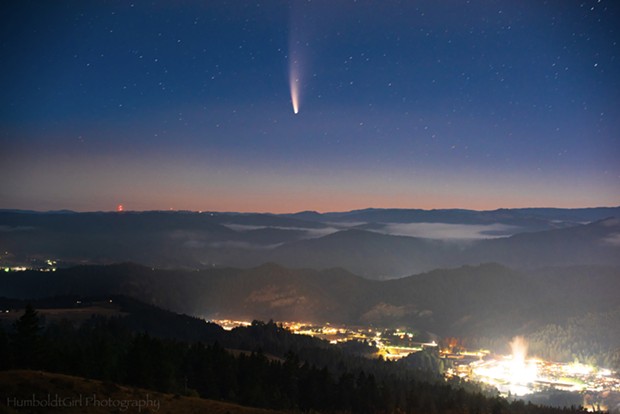 An early morning shot of NEOWISE from the top of Monument Hill in Rio Dell. - RENE YAMPOLSKY