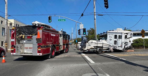 The pickup went onto the sidewalk. - MARK MCKENNA