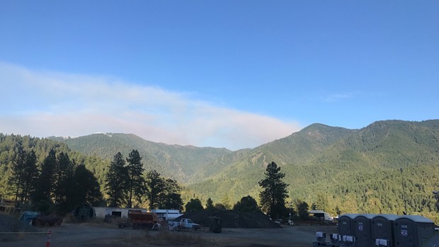 View from the fire base camp in Orleans of the smoke from the complex. - FOREST SERVICE PHOTO BY PUBLIC INFORMATION OFFICER JACOB WELSH