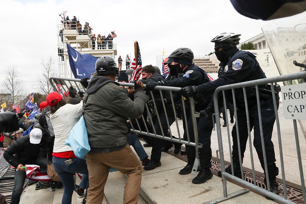 Supporters of U.S. President Donald Trump clash with police officers outside of the U.S. Capitol Building in Washington, D.C., on Jan. 6.