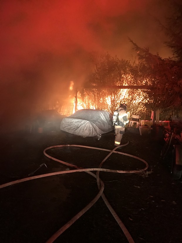 The fire on Babler Road in McKinleyville. - ARCATA FIRE PROTECTION DISTRICT