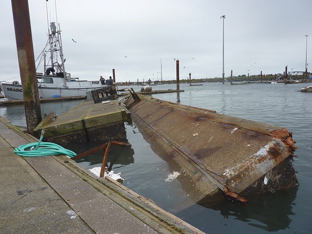 A damaged dock at the Crescent City Harbor after the March 11, 2011 tsunami generated by a devastating earthquake in Japan. - FILE PHOTO