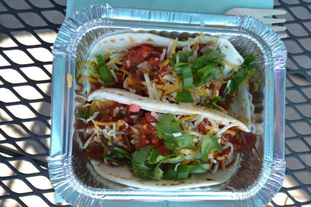 Cafe Feast's meatball tacos. - PHOTO BY MELISSA SANDERSON