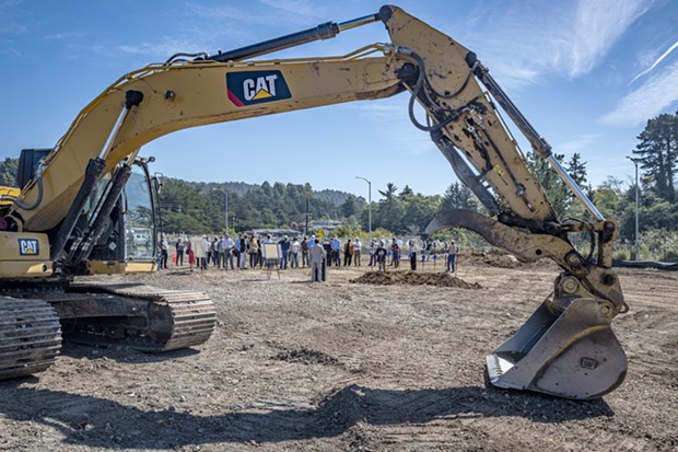 Attendees gathered at the ground-breaking event on the future site of the Arcata Communiity Health Center. - MARK LARSON