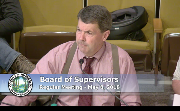 Humboldt County Planning Director John Ford walks the board through changes to the cannabis ordinance. - SCREENSHOT