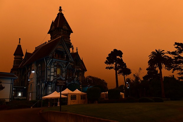 Wildfire smoke turned Humboldt County skies orange throughout the day in September of 2020. These pictures are from around 9:30 a.m. - MARK MCKENNA
