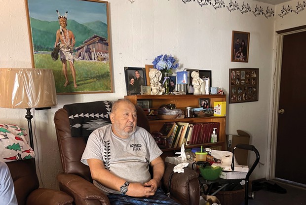 Herman Sherman, a U.S. Veteran and Hupa elder, relies on a pacemaker to keep his heart beating. Because his home lacks high-speed internet,&nbsp;he must travel two and a half hours to his cardiologist once a month to be sure the pacemaker is functioning properly. - ALLIE HOSTLER/ TWO RIVERS TRIBUNE