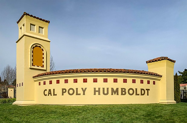 The re-branding of Humboldt State University to Cal Poly Humboldt began on campus signage in Arcata. - PHOTO BY MARK A. LARSON