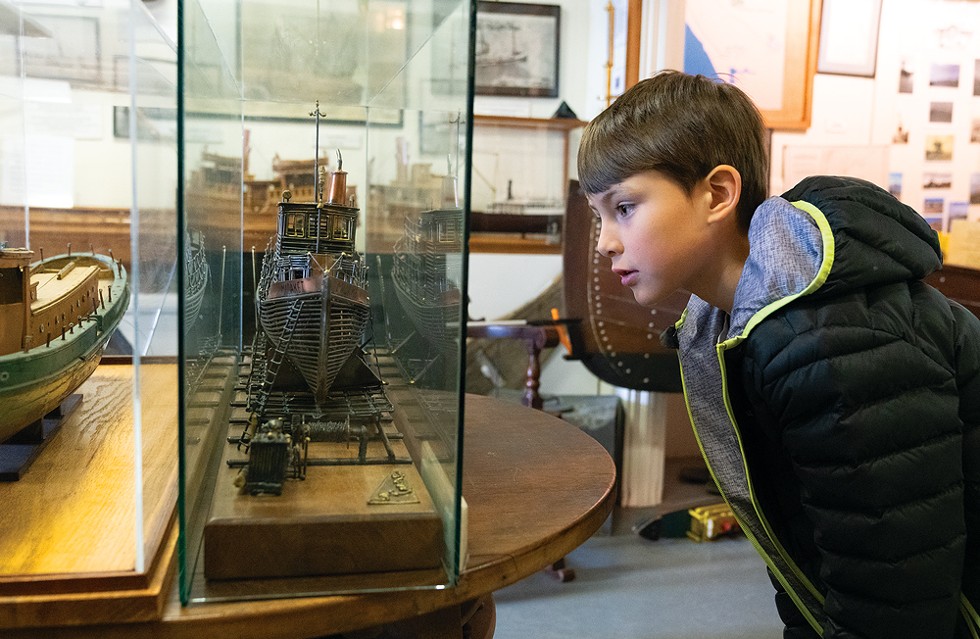 Model ships on display at the Humboldt Bay Maritime Museum. - INSIDER PHOTO