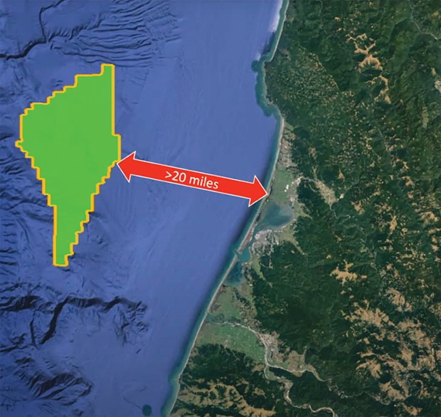 The Humboldt Wind Energy Area, located 20 miles offshore from the mouth of Humboldt Bay, is about 206 square miles and has some of the most consistent strong winds on the West Coast. - THE HUMBOLDT BAY HARBOR, RECREATION AND CONSERVATION DISTRICT