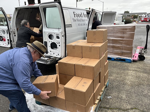 A food distribution event in Rio Dell. - COURTESY OF FOOD FOR PEOPLE