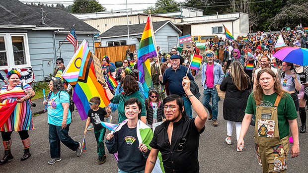 Ferndale's largest-ever Pride parade marches through town in June. - PHOTO BY MARK MCKENNA