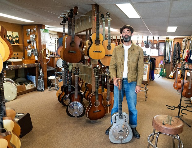 Wildwood Music's store manager Nicholas Talvola. - NORTH COAST JOURNAL PHOTO