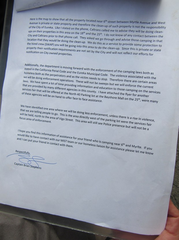 A letter from EPD Capt. Brian Stevens to Janelle Egger. - LINDA STANSBERRY