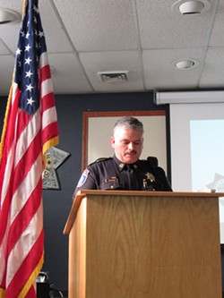 Capt. Brian Stephens at this morning's press conference. - LINDA STANSBERRY