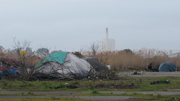 While about 70 percent of homeless people nationally are classified as sheltered, meaning they have someplace indoors to sleep at night, 64 percent of Humboldt’s homeless population is unsheltered, relegated to encampments or sleeping in cars. - PHOTO BY LINDA STANSBERRY