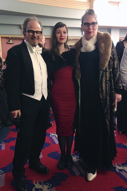 Peter, Hazel and Shirley Santino bring vintage glamour to the vintage lobby of the Eureka Theater. - JENNIFER FUMIKO CAHILL