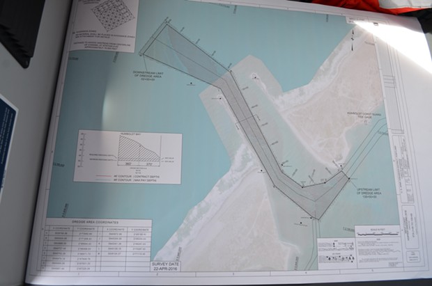 This map shows the entrance channel and the areas being dredged. - GRANT SCOTT-GOFORTH