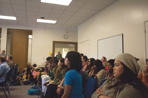 Students and staff filled the Goodwin Forum for the Humboldt State University Senate on Thursday. - JAVIER ROJAS